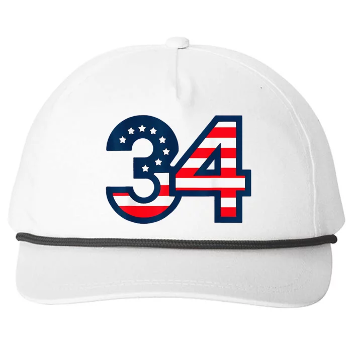 34 Guilty Counts Trial Judge Usa Flag Snapback Five-Panel Rope Hat