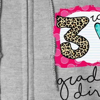 3rd Grade Diva Leopard First Day Of School Clothes Full Zip Hoodie