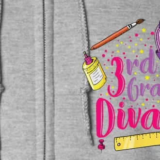 3rd Grade Diva First Day Of School Clothes Gift Full Zip Hoodie