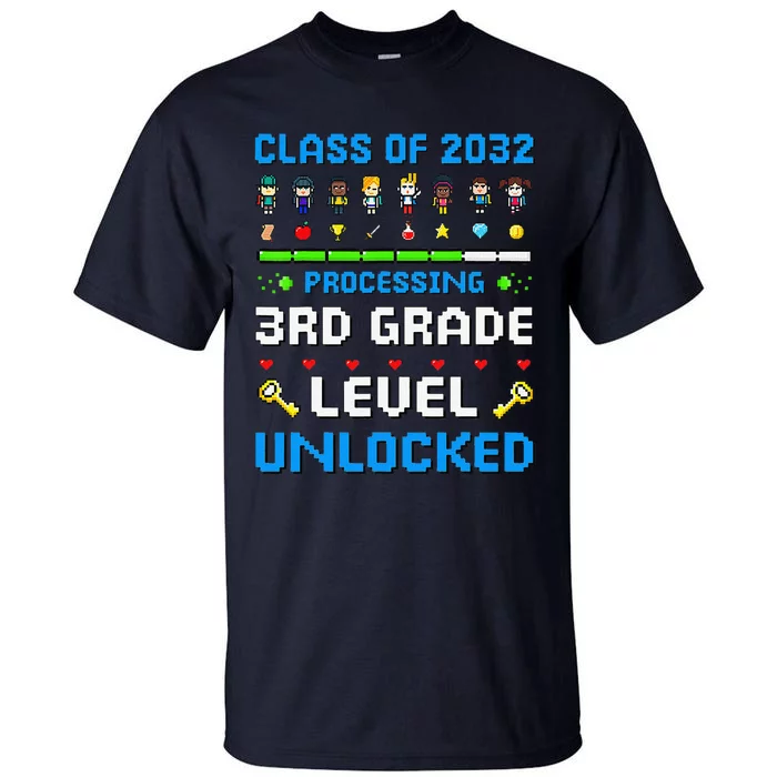 3rd Grade First Day Of School Class Of 2032 Video Games Tall T-Shirt