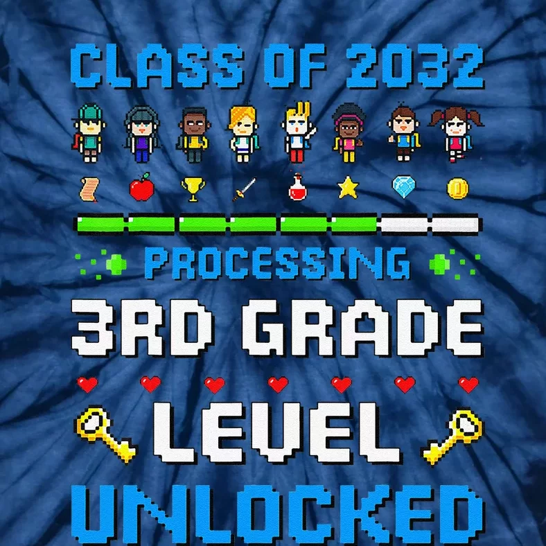 3rd Grade First Day Of School Class Of 2032 Video Games Tie-Dye T-Shirt