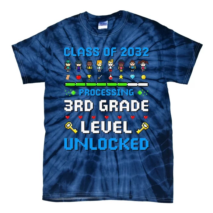 3rd Grade First Day Of School Class Of 2032 Video Games Tie-Dye T-Shirt