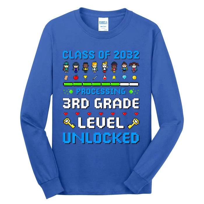 3rd Grade First Day Of School Class Of 2032 Video Games Tall Long Sleeve T-Shirt