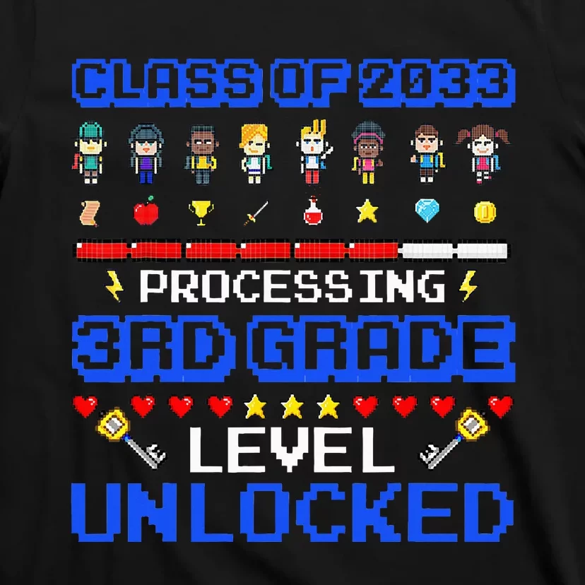 3rd Grade First Day Of School Class Of 2033 Video Games T-Shirt