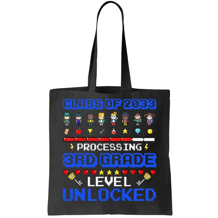 3rd Grade First Day Of School Class Of 2033 Video Games Tote Bag