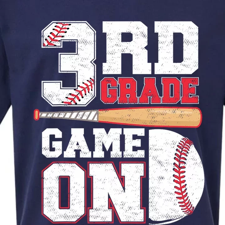 3rd Grade Game On Back To School Baseball Boy Third Grade Sueded Cloud Jersey T-Shirt