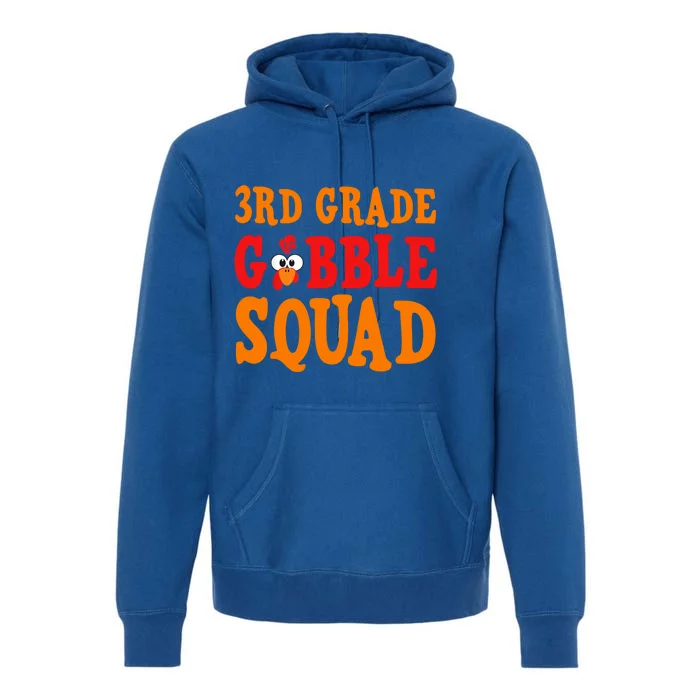 3rd Grade Gobble Squad Funny Thanksgiving Premium Hoodie