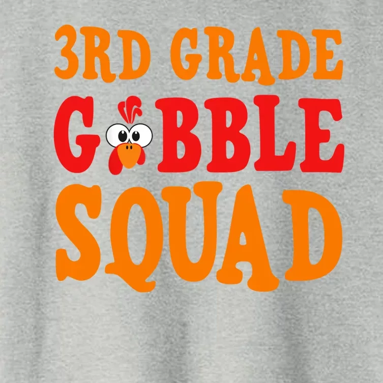 3rd Grade Gobble Squad Funny Thanksgiving Women's Crop Top Tee