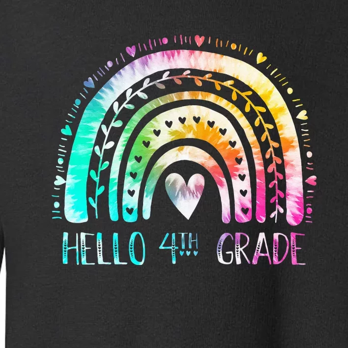 3rd Grade Graduated Hello 4th Grade Tie Dye Rainbow Toddler Sweatshirt