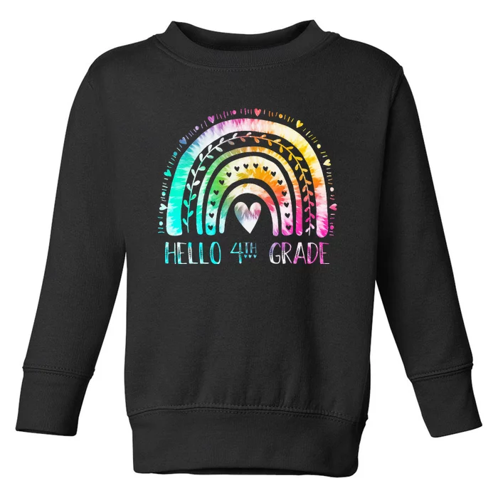 3rd Grade Graduated Hello 4th Grade Tie Dye Rainbow Toddler Sweatshirt