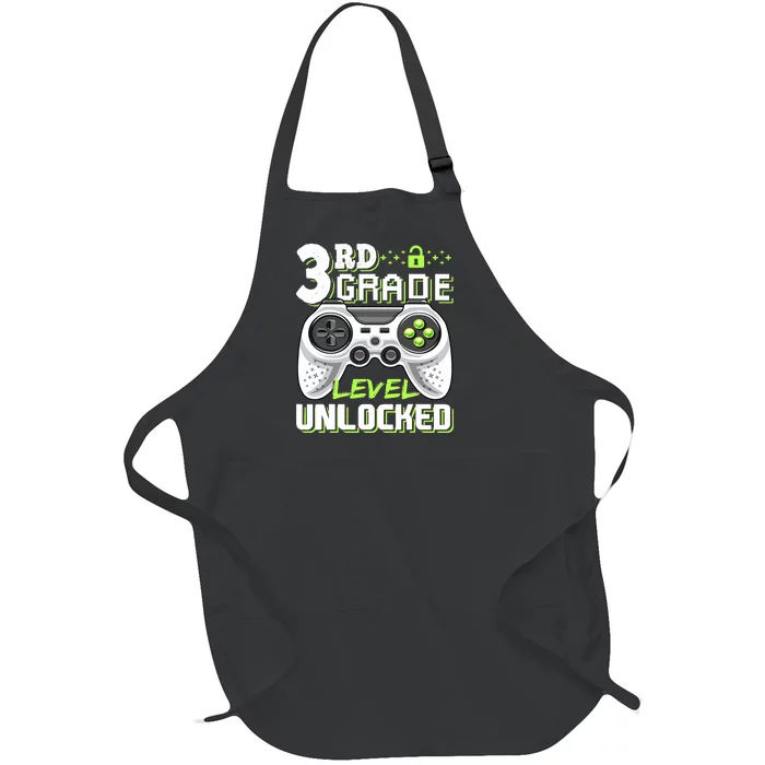 3rd Grade Level Unlocked For Back To School Full-Length Apron With Pocket