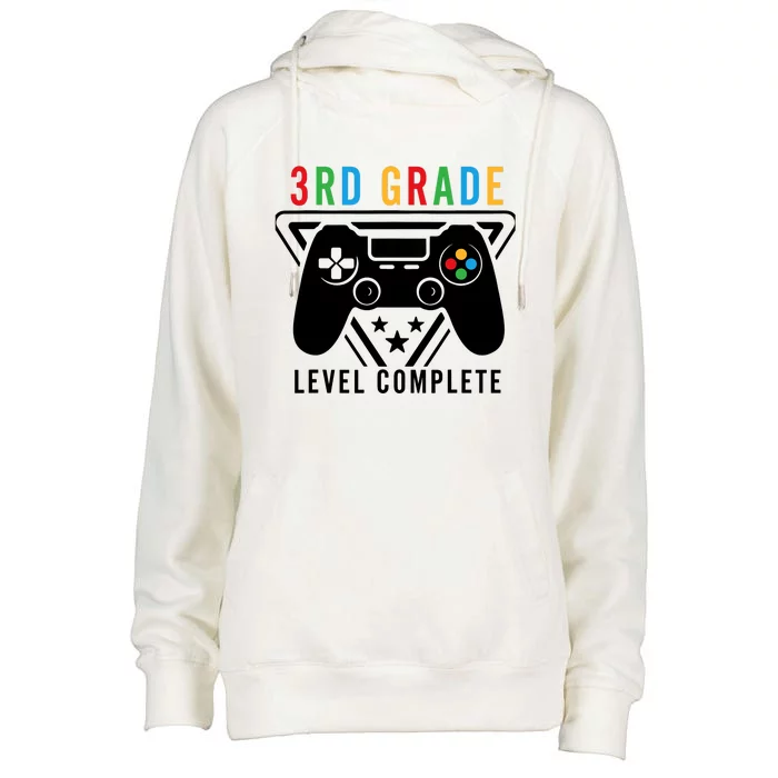 3rd Grade Level Complete Gamer Boy Graduation Gifts Womens Funnel Neck Pullover Hood