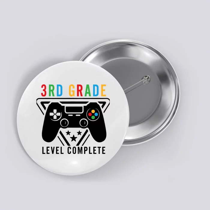 3rd Grade Level Complete Gamer Boy Graduation Gifts Button