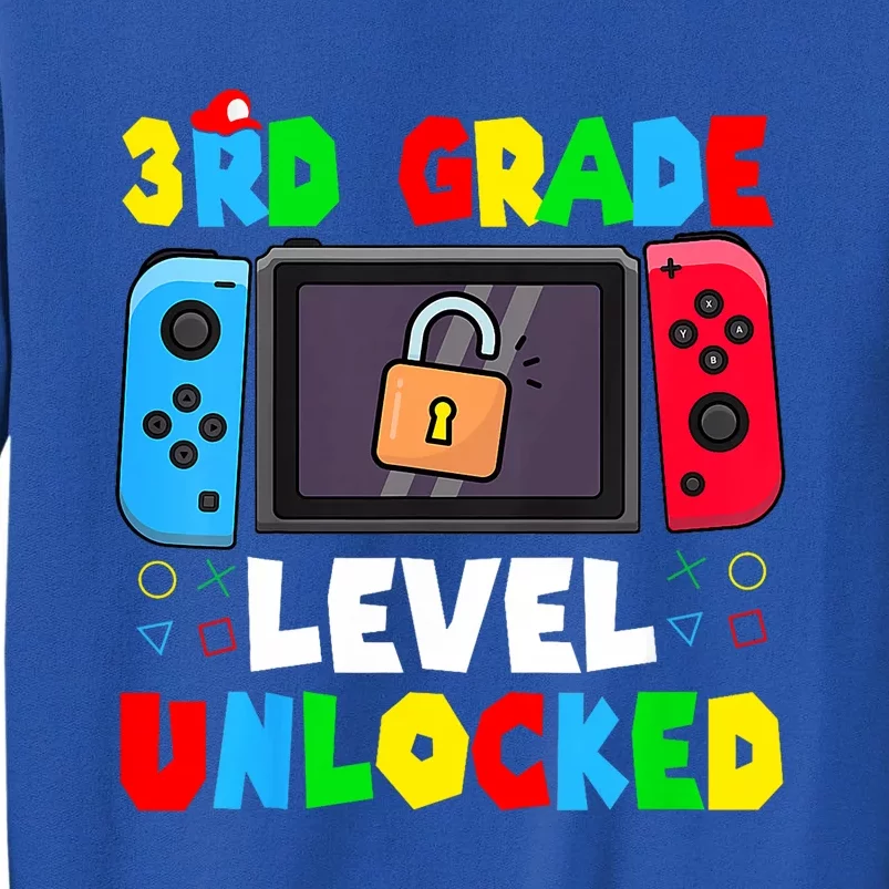 3rd Grade Level Unlocked Back To School First Day Gamer Boy Tall Sweatshirt