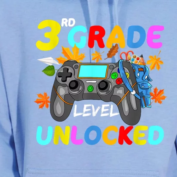 3Rd Grade Level Unlocked Game On 3Rd Grade Back To School Great Gift Unisex Surf Hoodie