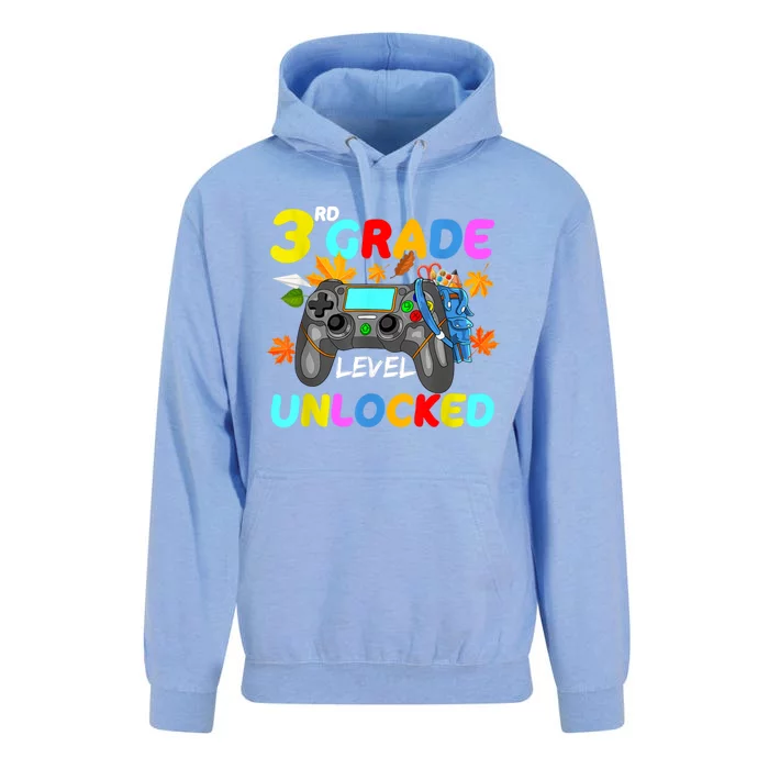 3Rd Grade Level Unlocked Game On 3Rd Grade Back To School Great Gift Unisex Surf Hoodie