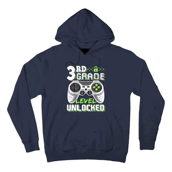 3rd Grade Level Unlocked Video Game Back To School Boy Tall Hoodie