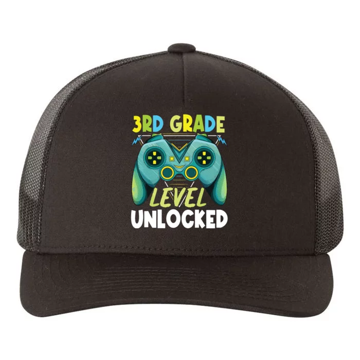 3rd Grade Level Unlocked First Day Back To School Boy Yupoong Adult 5-Panel Trucker Hat