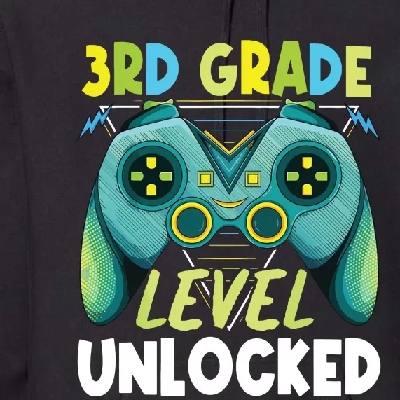 3rd Grade Level Unlocked First Day Back To School Boy Premium Hoodie