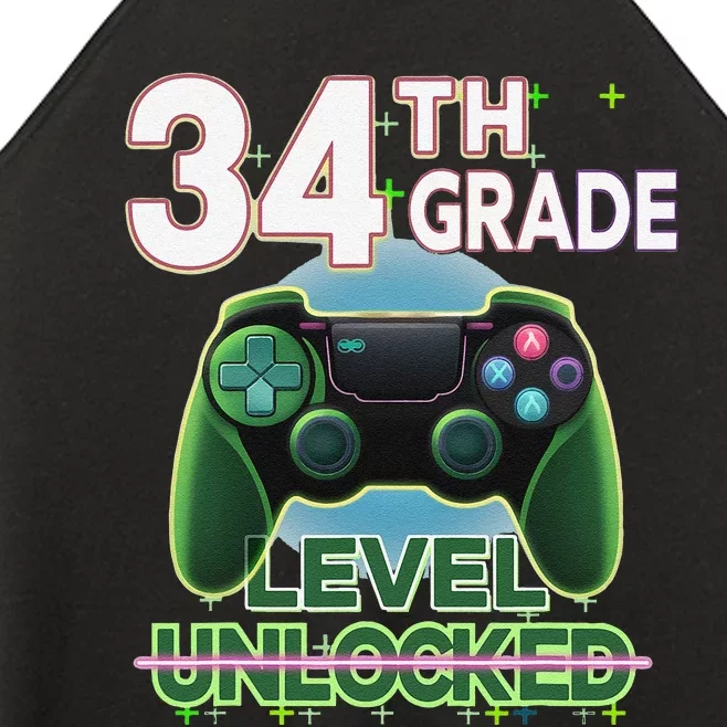 34th Grade Level Unlocked Video Gamer Level Up Birthday Women’s Perfect Tri Rocker Tank