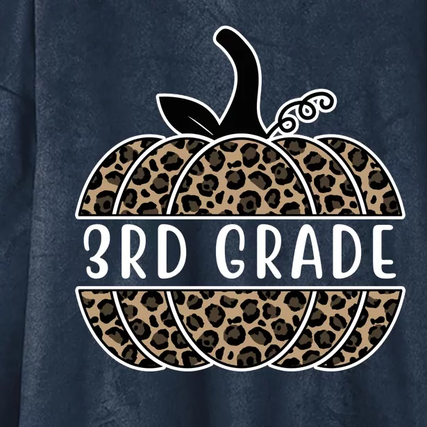 3rd Grade Leopard Pumpkin Hooded Wearable Blanket