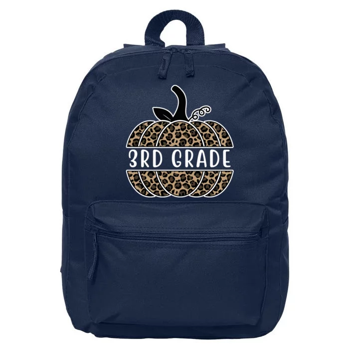 3rd Grade Leopard Pumpkin 16 in Basic Backpack