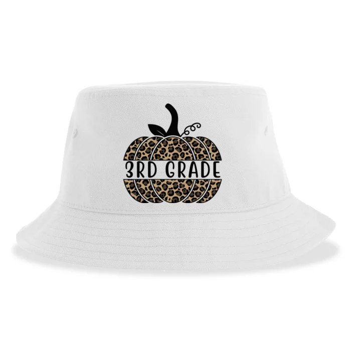 3rd Grade Leopard Pumpkin Sustainable Bucket Hat