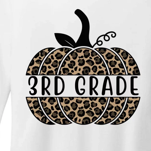 3rd Grade Leopard Pumpkin Womens CVC Long Sleeve Shirt