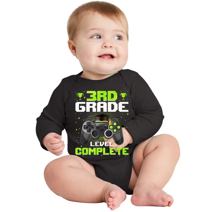 3Rd Grade Level Complete Graduation Video Gamer Graduate Baby Long Sleeve Bodysuit