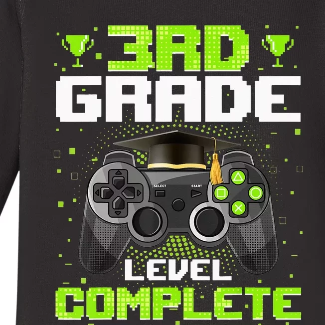 3Rd Grade Level Complete Graduation Video Gamer Graduate Baby Long Sleeve Bodysuit