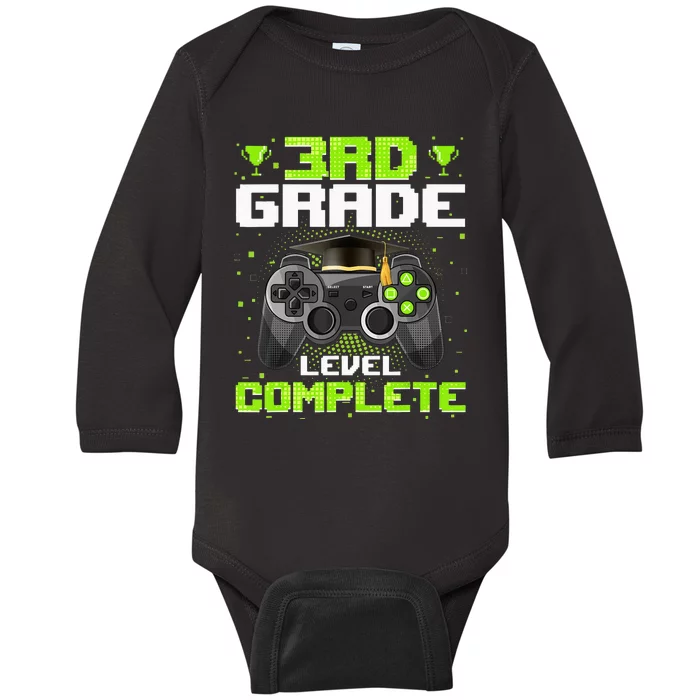 3Rd Grade Level Complete Graduation Video Gamer Graduate Baby Long Sleeve Bodysuit