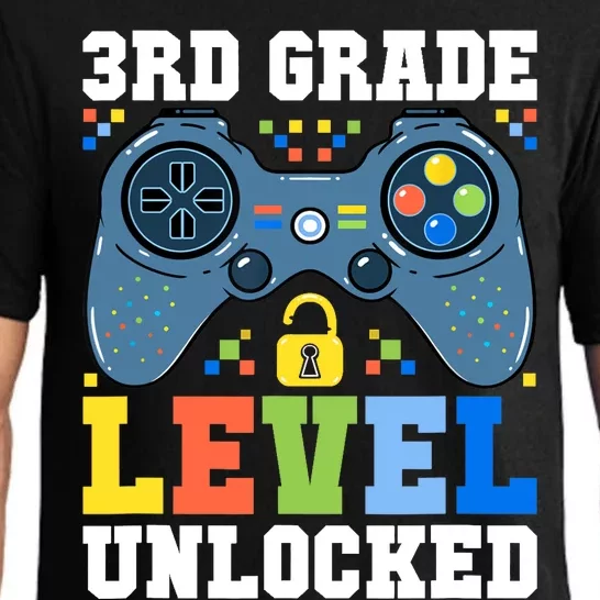 3rd Grade Level Unlocked Gamer First Day Of School Boy Pajama Set