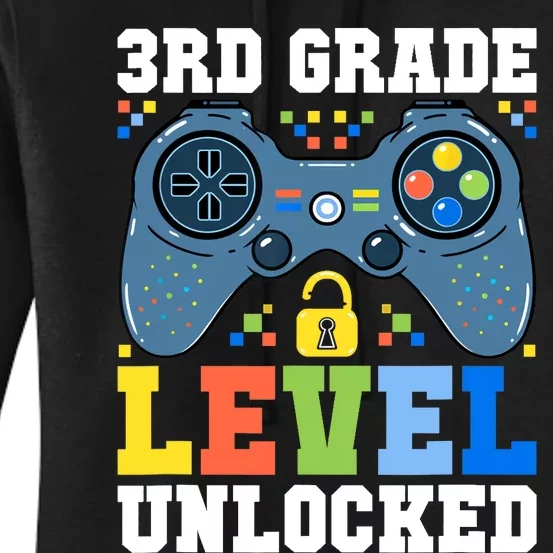 3rd Grade Level Unlocked Gamer First Day Of School Boy Women's Pullover Hoodie