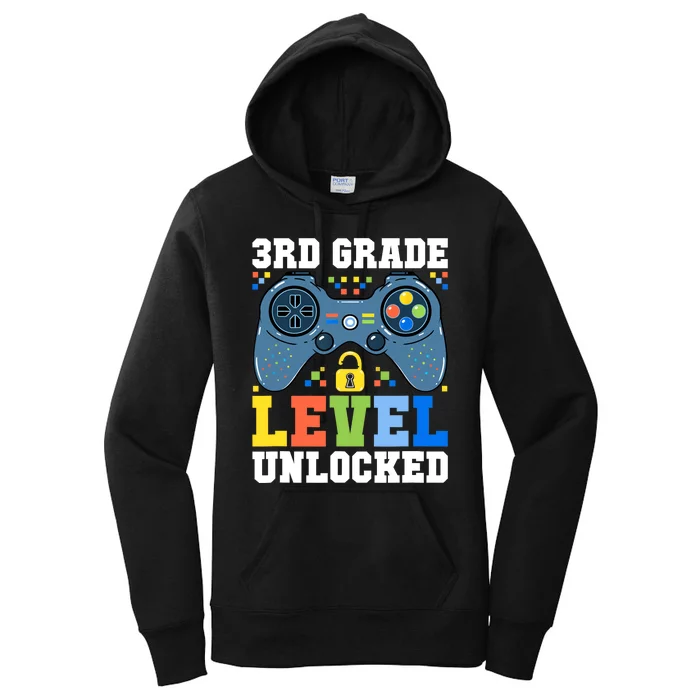 3rd Grade Level Unlocked Gamer First Day Of School Boy Women's Pullover Hoodie