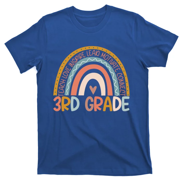 3Rd Grade Rainbow Cute Boho Rainbow Third Grade Teacher Great Gift T-Shirt