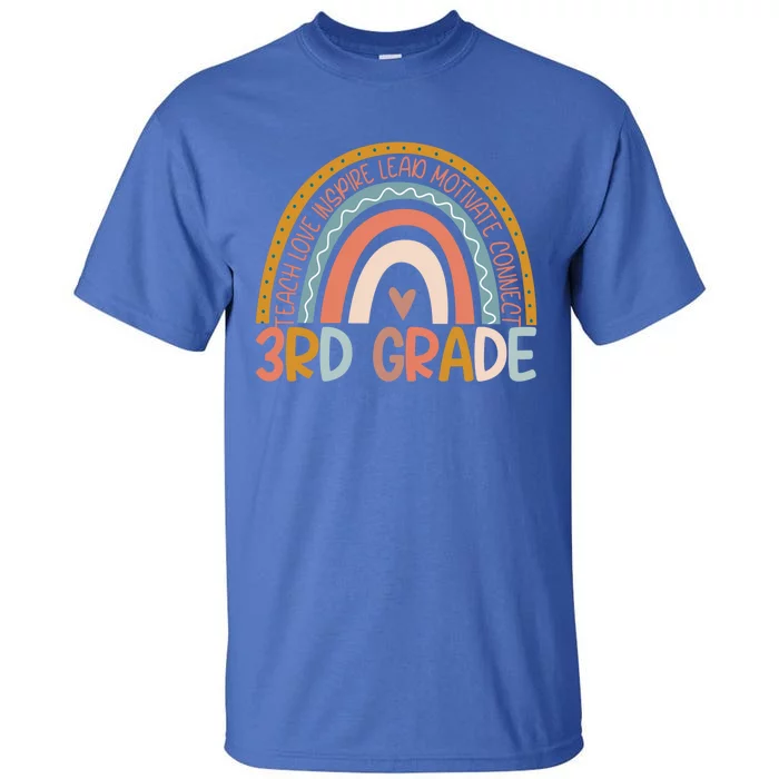 3Rd Grade Rainbow Cute Boho Rainbow Third Grade Teacher Great Gift Tall T-Shirt