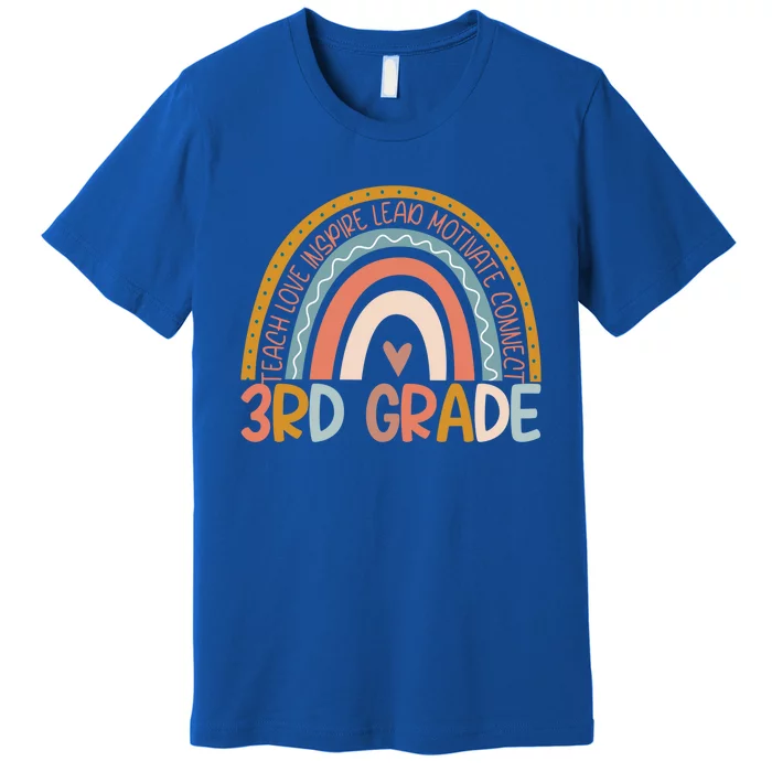 3Rd Grade Rainbow Cute Boho Rainbow Third Grade Teacher Great Gift Premium T-Shirt