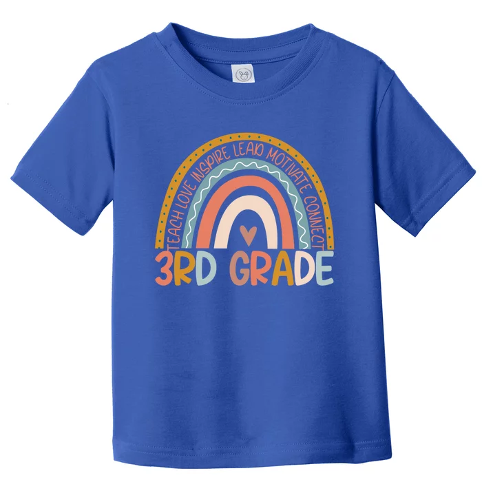 3Rd Grade Rainbow Cute Boho Rainbow Third Grade Teacher Great Gift Toddler T-Shirt