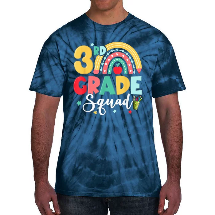 3rd Grade Squad Team Funny Back To School Girls Boy Teacher Tie-Dye T-Shirt