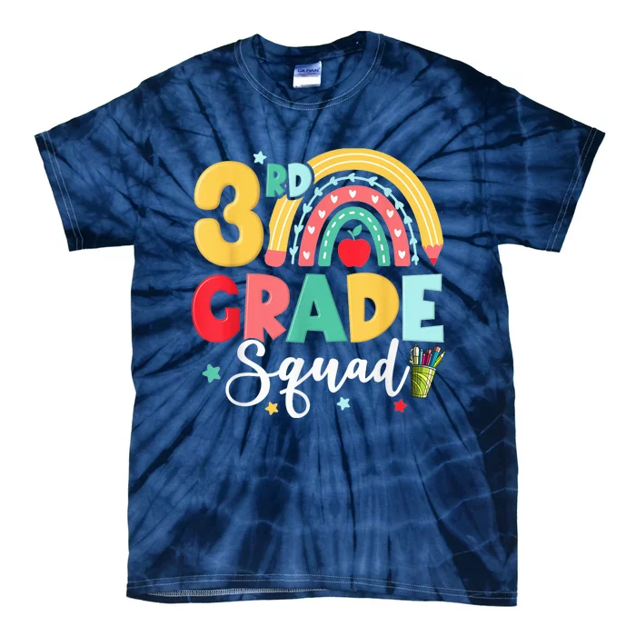 3rd Grade Squad Team Funny Back To School Girls Boy Teacher Tie-Dye T-Shirt