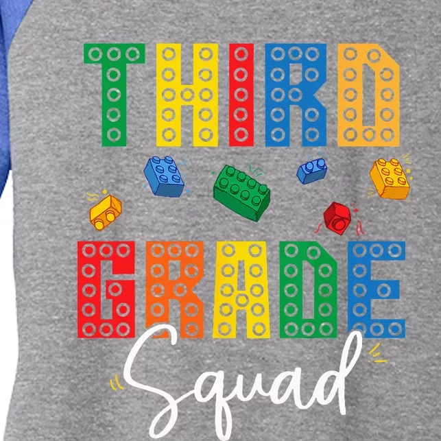 3rd Grade Squad Third Teacher Student Team Back To School Women's Tri-Blend 3/4-Sleeve Raglan Shirt