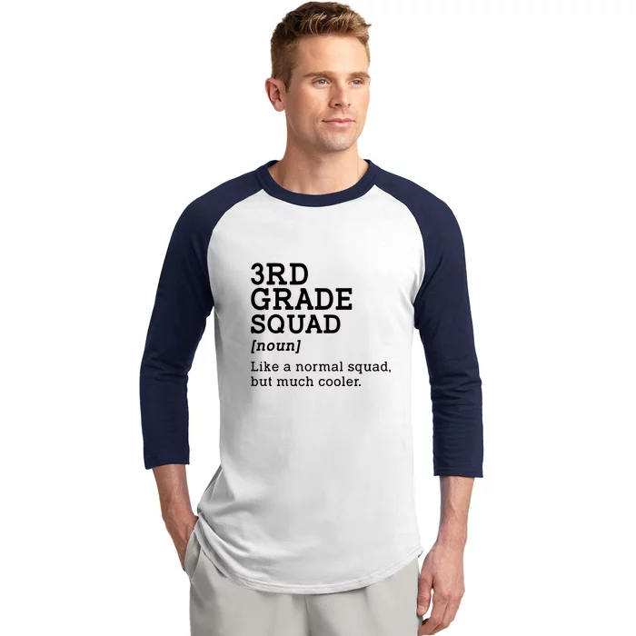 3rd Grade Squad Back To School Gift Teacher Third Grade Team Gift Baseball Sleeve Shirt