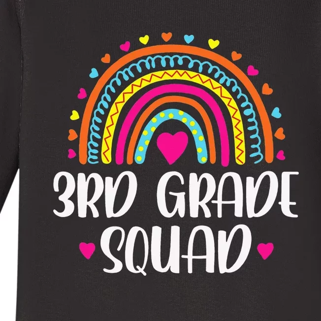 3rd Grade Squad Rainbow Back To School Teacher Wo Baby Long Sleeve Bodysuit