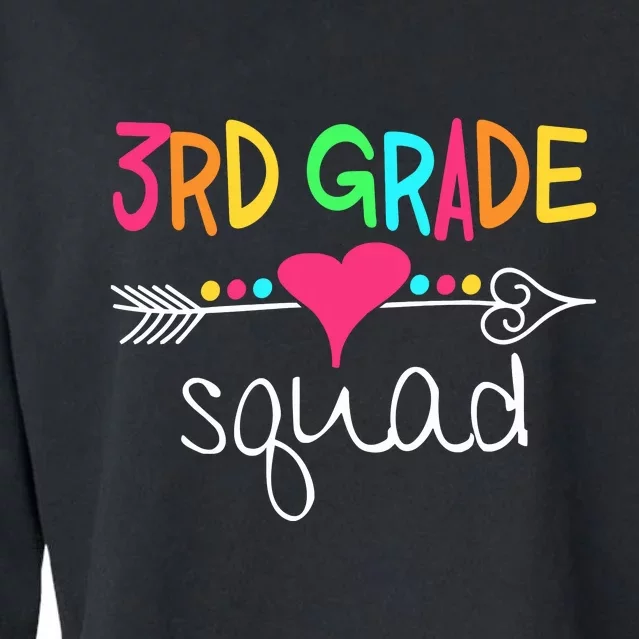 3rd Grade Squad Third Teacher Student Team Back To School Gift Cropped Pullover Crew