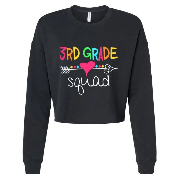 3rd Grade Squad Third Teacher Student Team Back To School Gift Cropped Pullover Crew