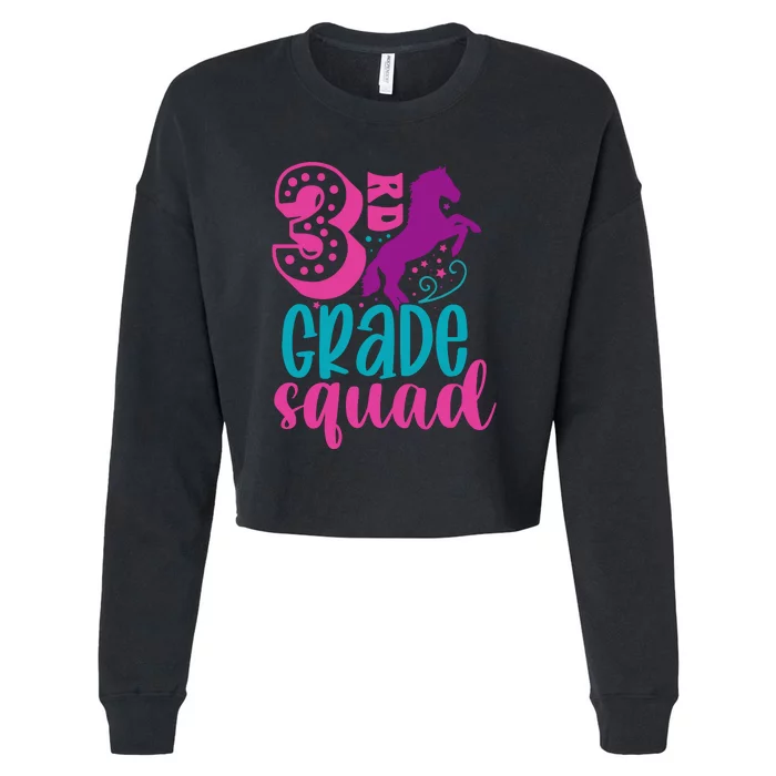 3rd Grade Squad Back To School Teacher Third Grade Gift Cropped Pullover Crew