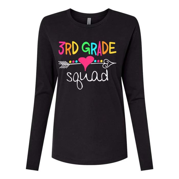 3rd Grade Squad Third Teacher Student Team Back To School Womens Cotton Relaxed Long Sleeve T-Shirt