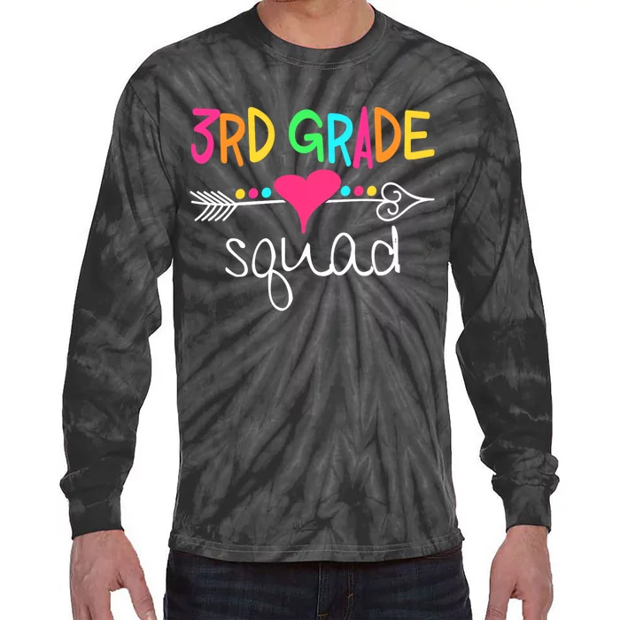 3rd Grade Squad Third Teacher Student Team Back To School Tie-Dye Long Sleeve Shirt