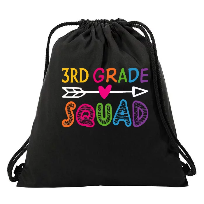 3Rd Grade Squad Back To School Drawstring Bag