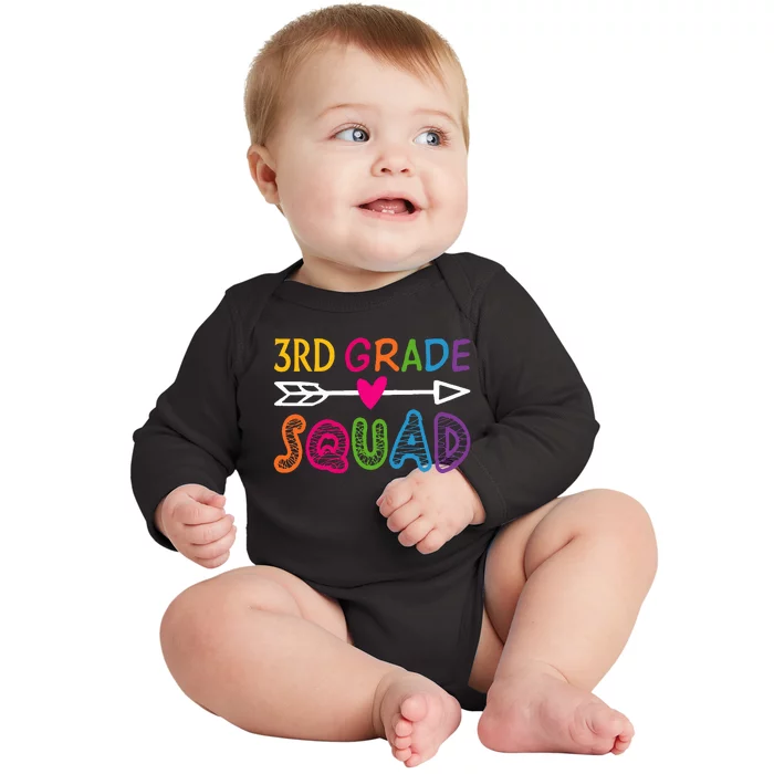 3Rd Grade Squad Back To School Baby Long Sleeve Bodysuit